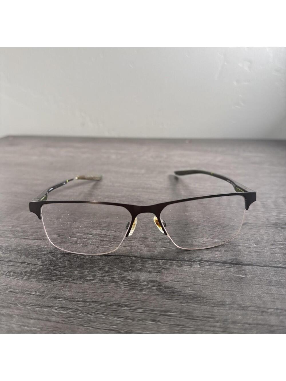 NIKE Eyeglasses 8045 076 GUNMETAL OLIVE FRAMES ONLY 57-17-140 READ DESCRIPTION